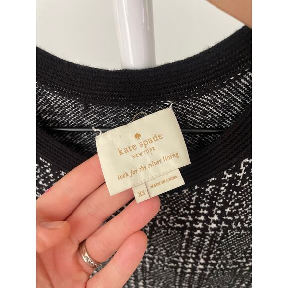 Kate Spade Out West Mod Black Plaid Knit Sleeveless Sweater Dress XS A Line Mini - Picture 6 of 9